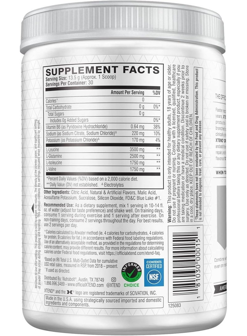 XTEND Original BCAA Powder - Blue Raspberry Ice - 405gm- 30 serving - Image 4